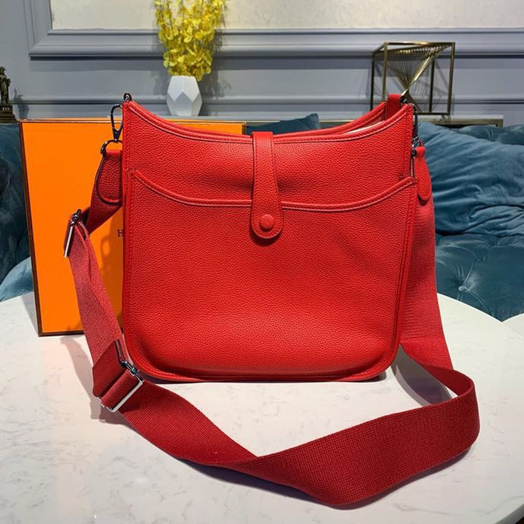 Hermes Evelyne III GM Bag 30cm Taurillon Clemence Red