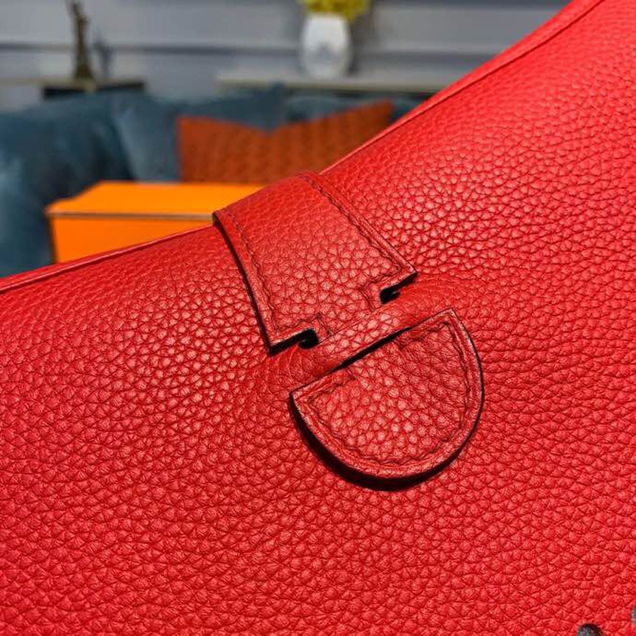 Hermes Evelyne III GM Bag 30cm Taurillon Clemence Red