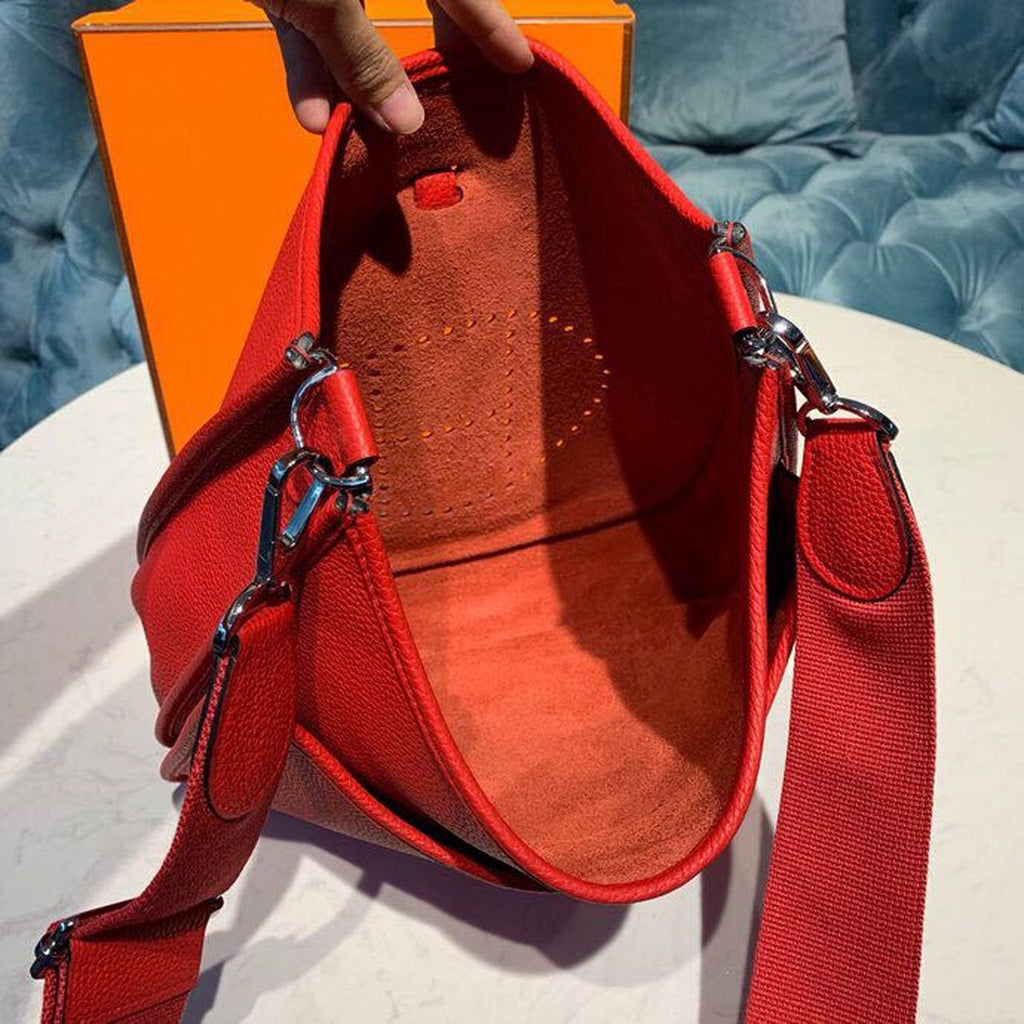 Hermes Evelyne III GM Bag 30cm Taurillon Clemence Red