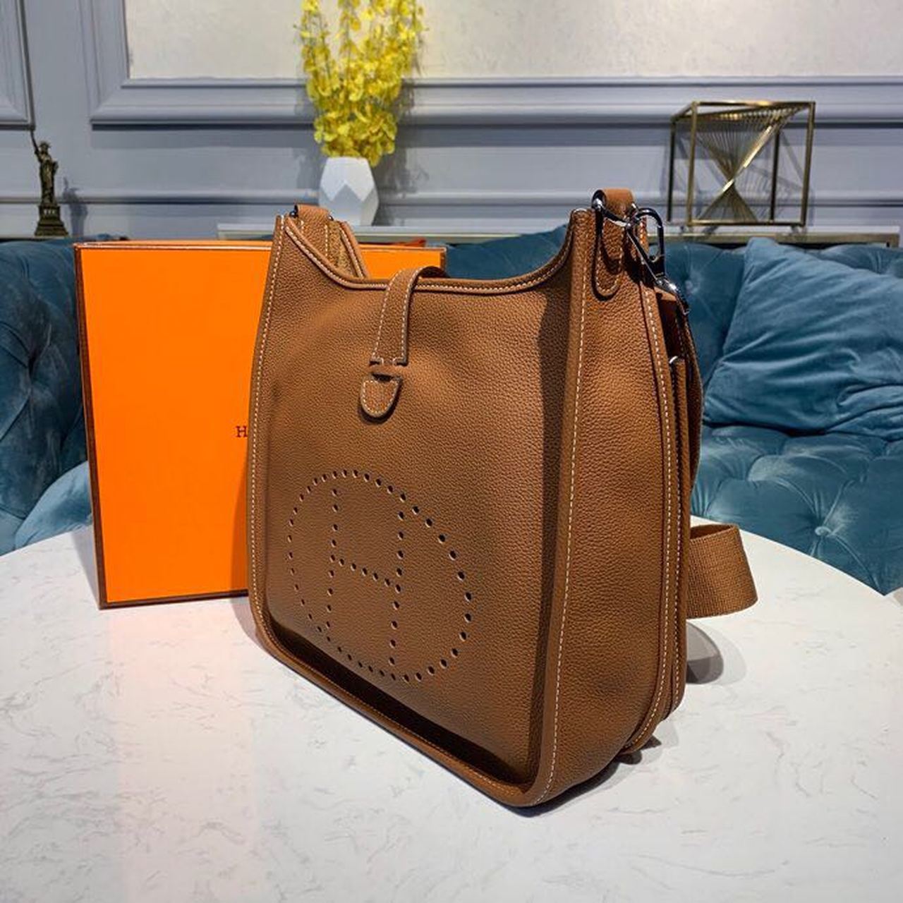 Hermes Evelyne III GM Bag 30cm Taurillon Brown