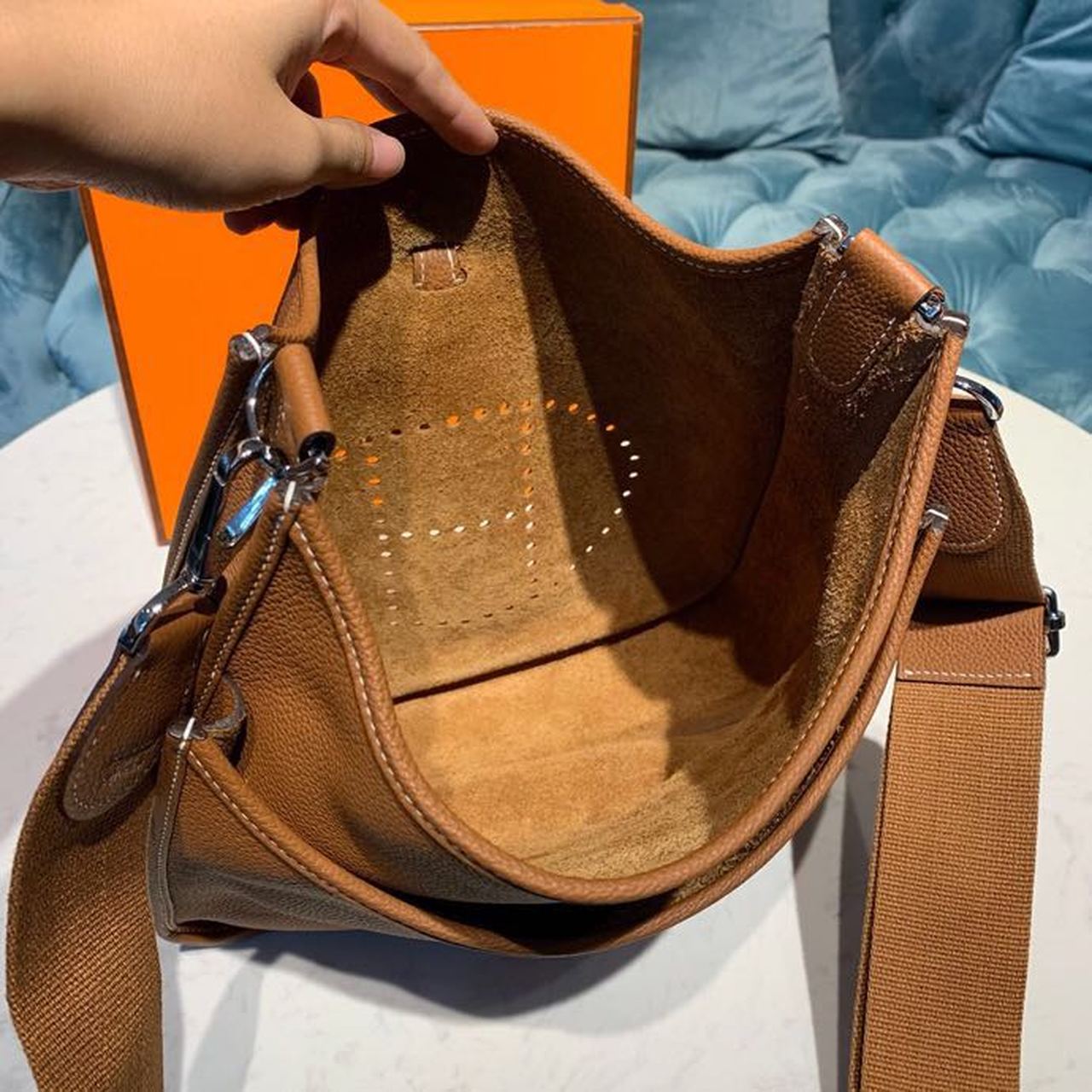 Hermes Evelyne III GM Bag 30cm Taurillon Brown