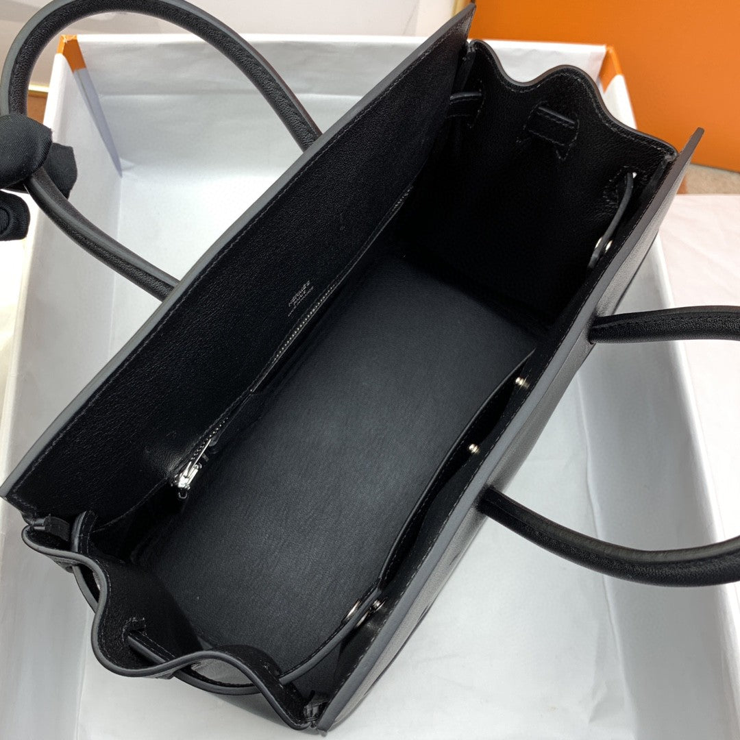 Hermes Etoupe Shadow Birkin 25 Black