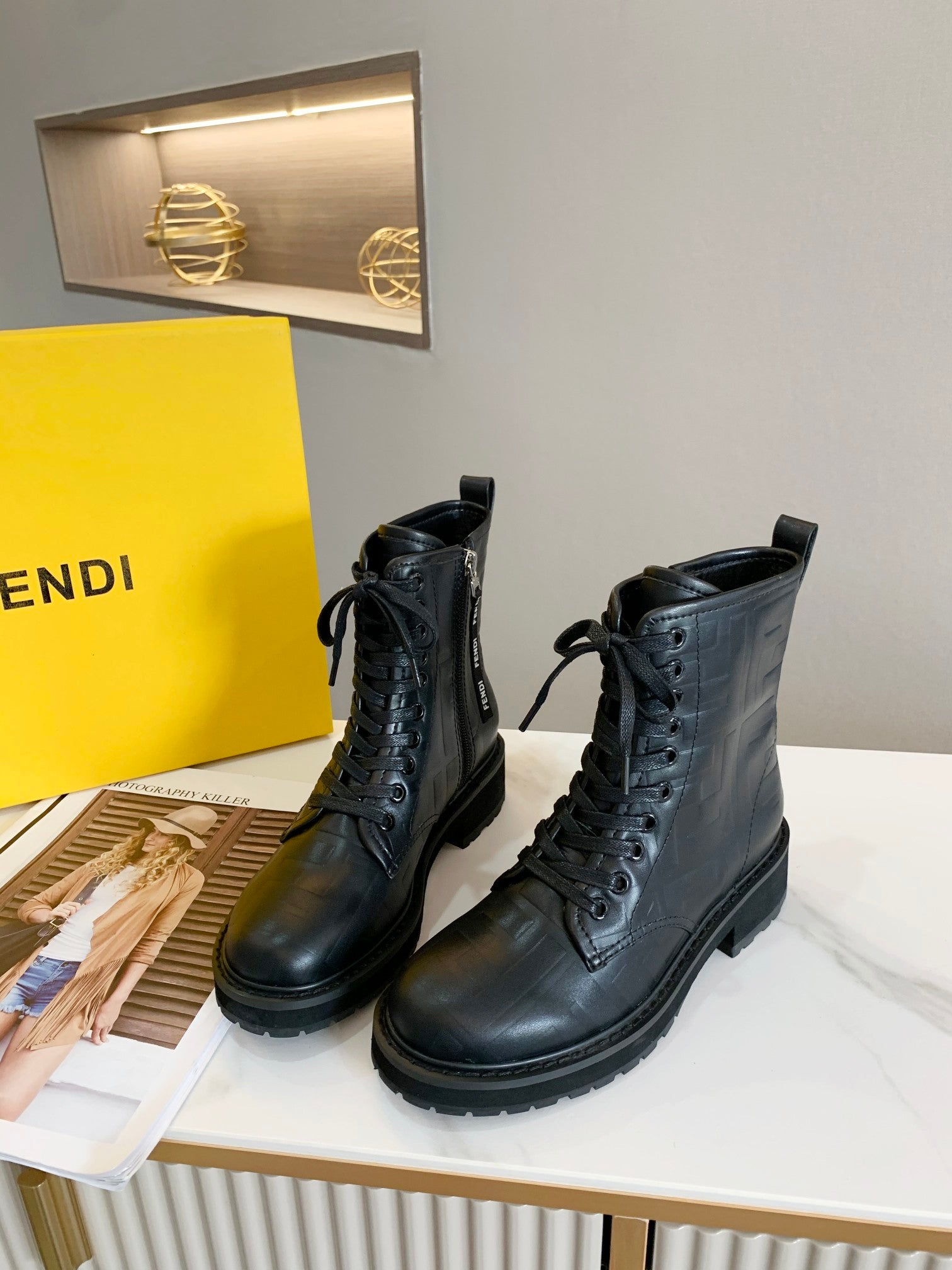Fendi Signature Boots Black