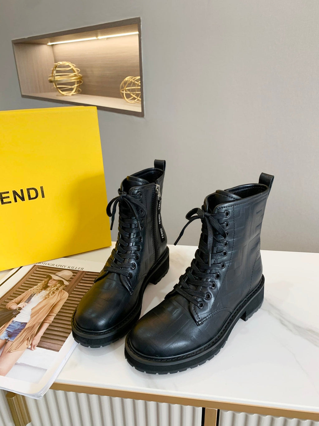 Fendi Signature Boots Black