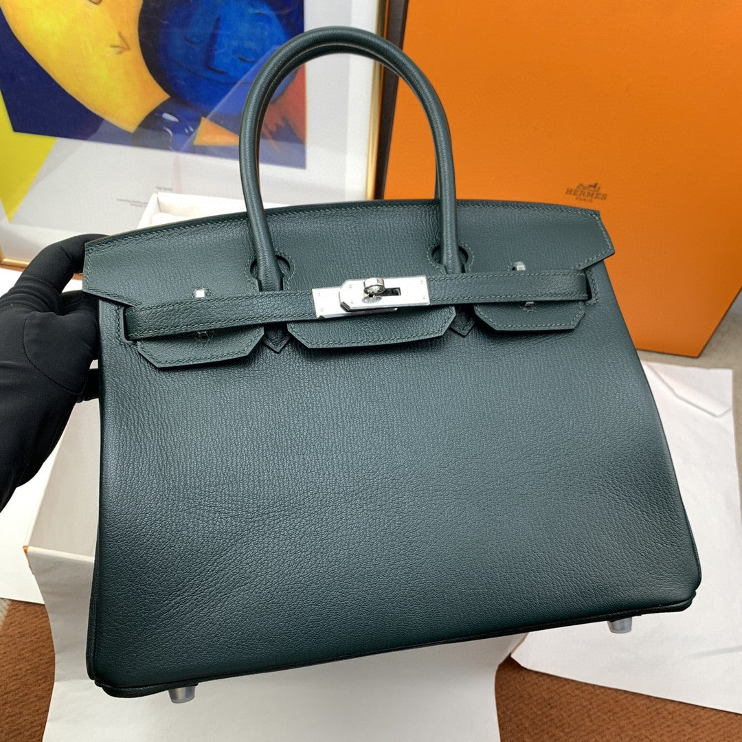 Hermes Birkin 30 Nata Swift Silver