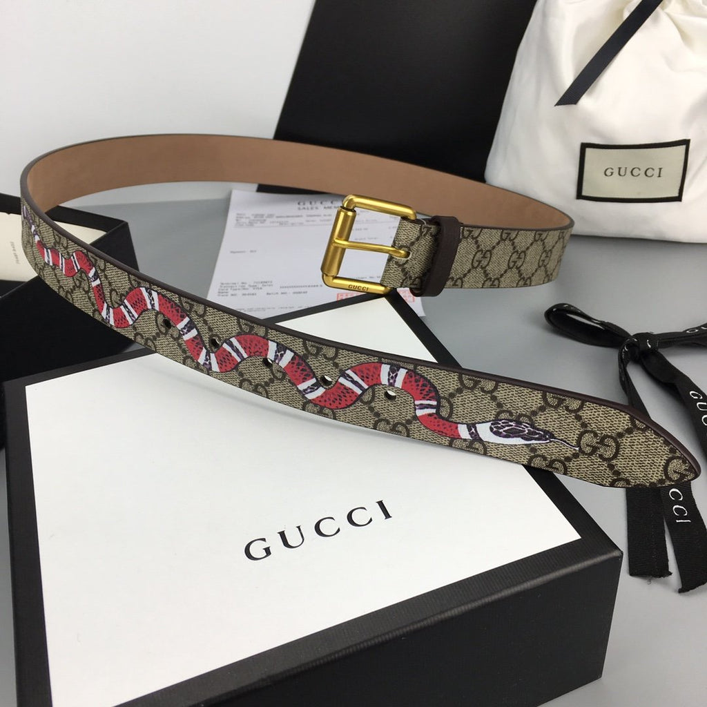 Gucci Belt With Square Buckle Brown