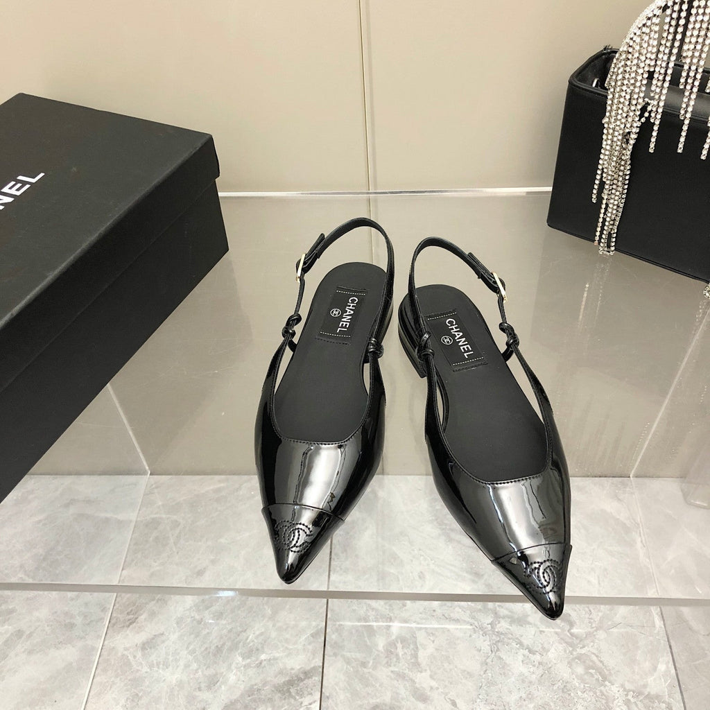 Chanel Sling Back Black