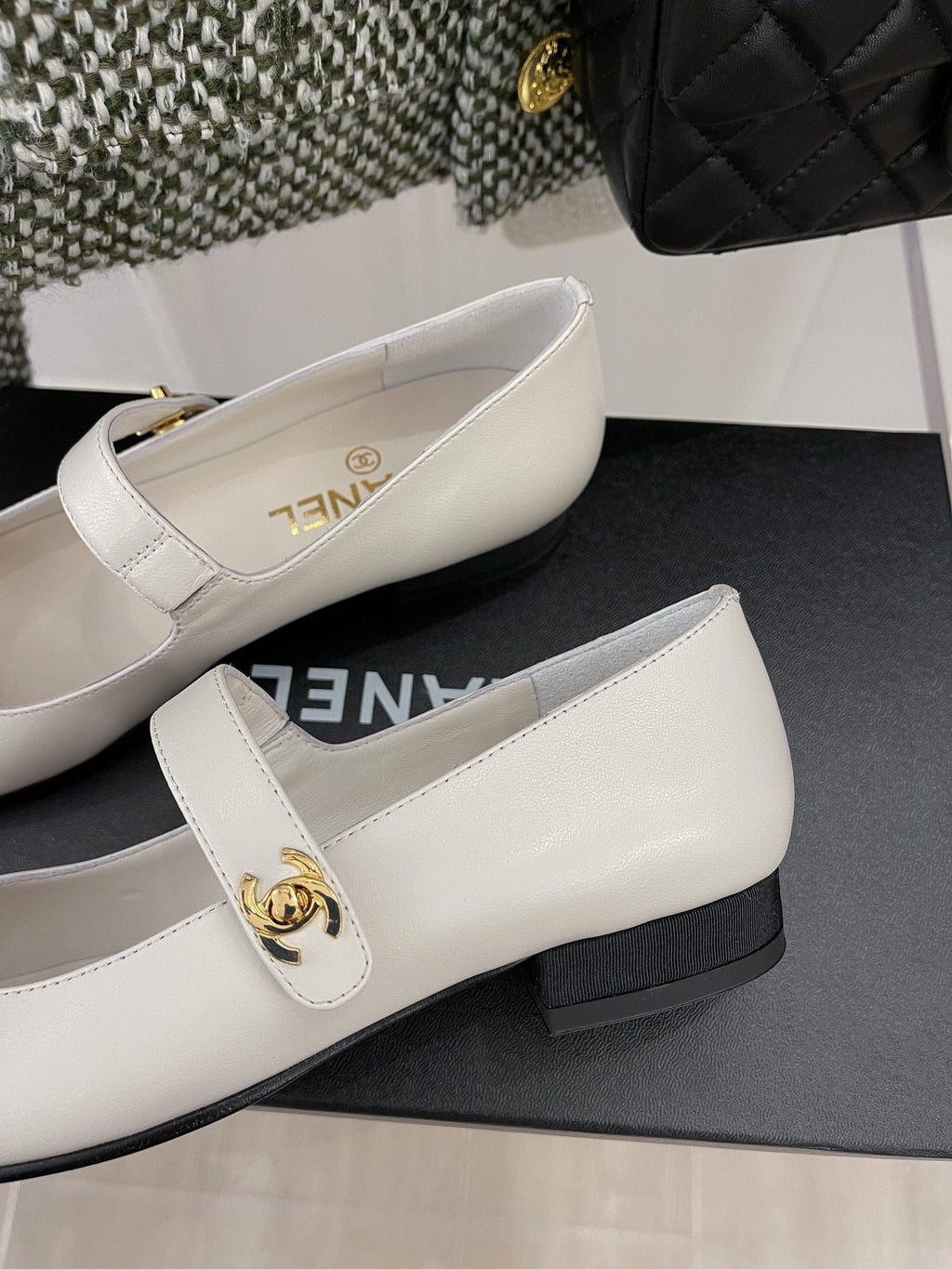Chanel Sling Back 0.8 Inches White