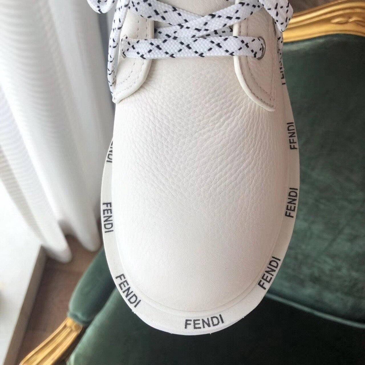 Fendi FFreedom Lace-Up Biker Combat Boots Grained Calfskin Leather Fall/Winter 2020 Collection, White