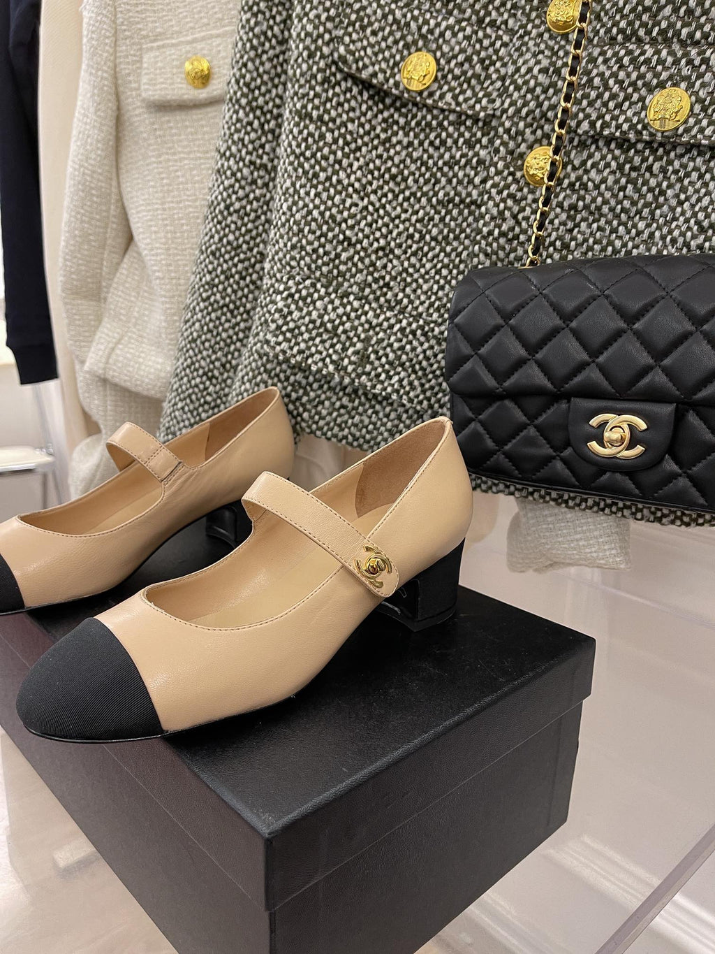Chanel Sling Back 1.7 Inches Beige