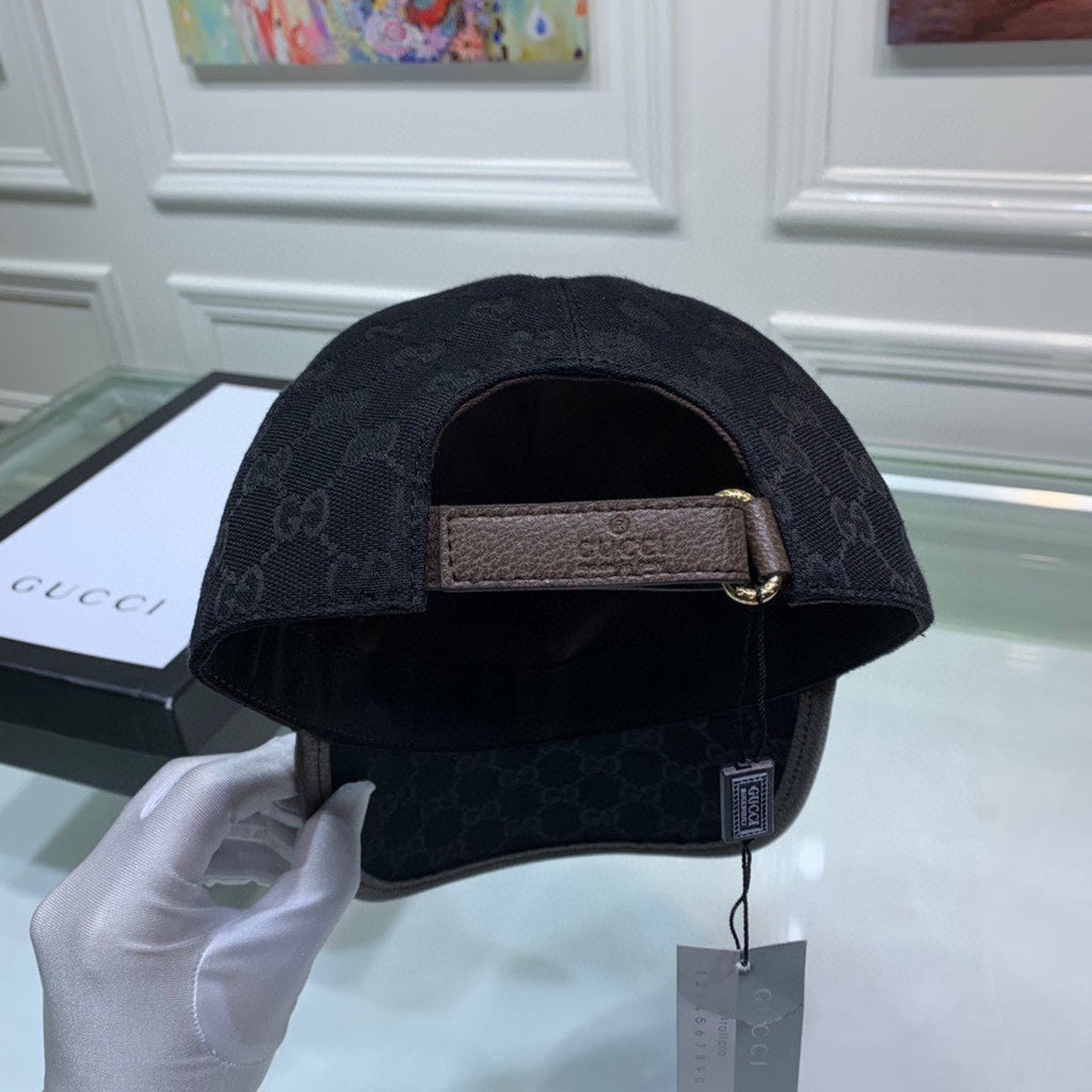 Gucci Canvas Baseball Cap with Web Black