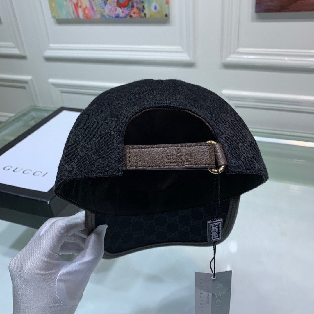 Gucci Canvas Baseball Cap with Web Black