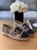 Chanel Espadrilles Tweed & Grosgrain Calfskin Leather Pre-Fall/Winter Collection Multicolor Red/Blue/Green