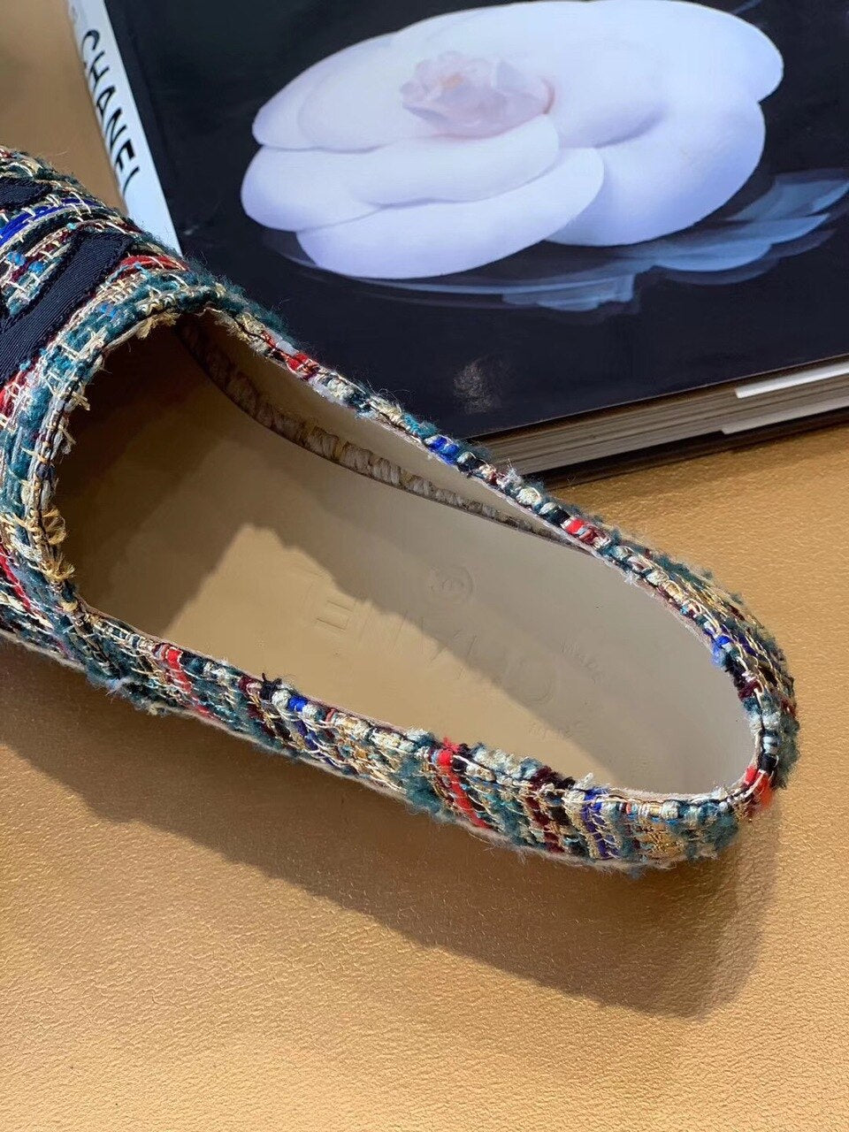 Chanel Espadrilles Tweed & Grosgrain Calfskin Leather Pre-Fall/Winter Collection Multicolor Red/Blue/Green