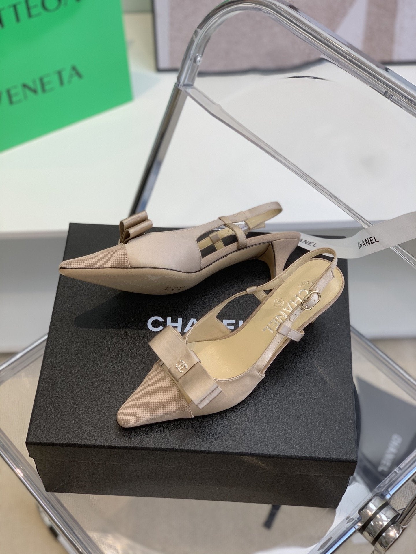 Chanel Sling Back Beige