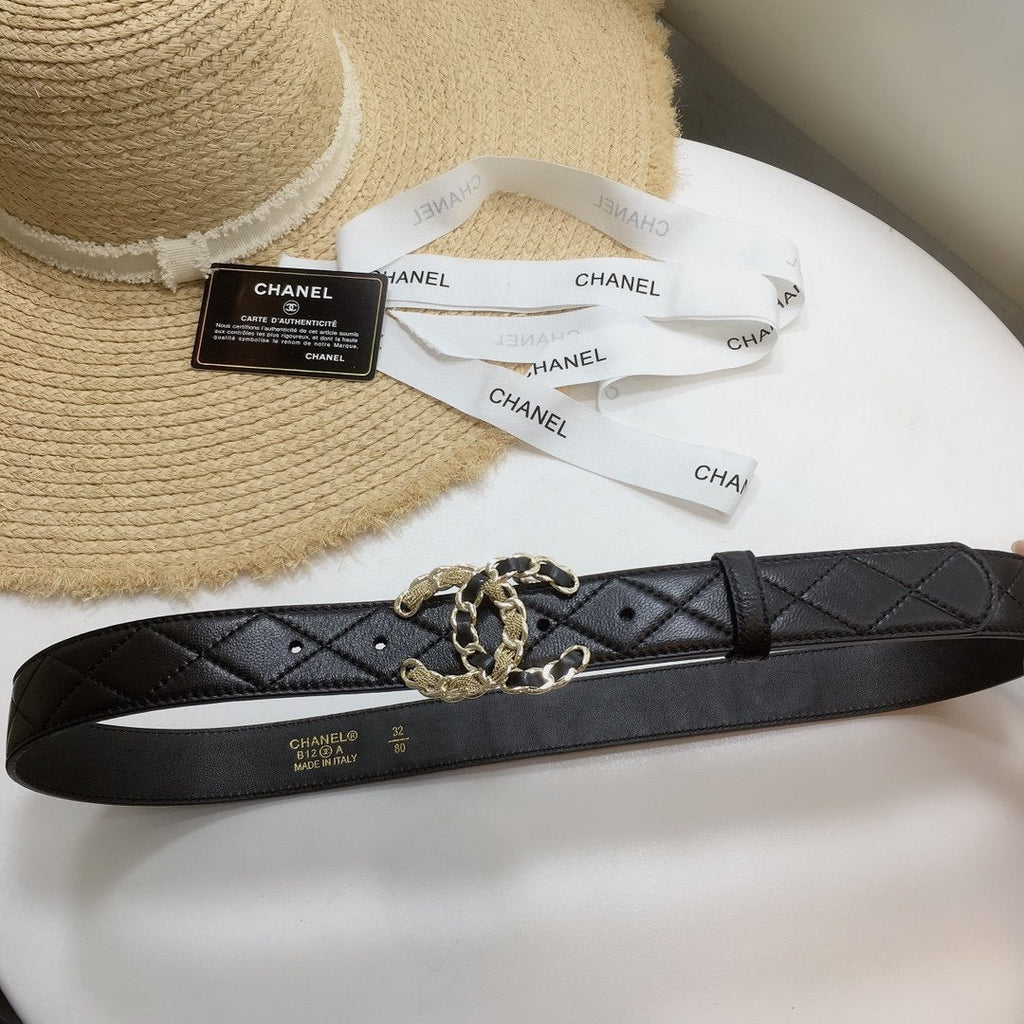 Chanel Belt With Double C Buckle Black
