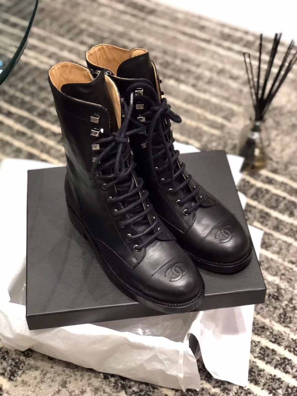 Chanel Mid-Calf Boots Calfskin Leather Pre-Fall/Winter Collection Black