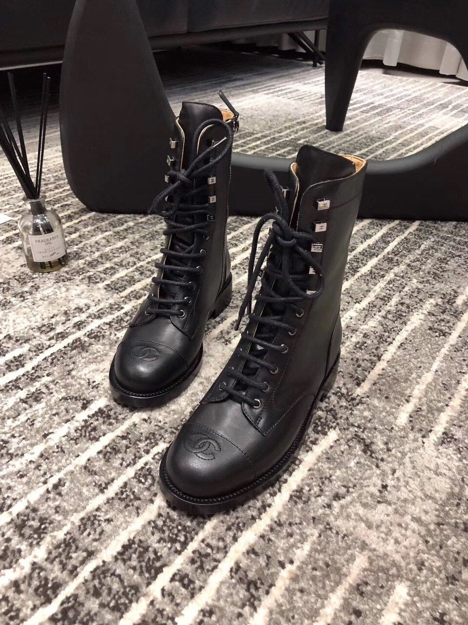 Chanel Mid-Calf Boots Calfskin Leather Pre-Fall/Winter Collection Black
