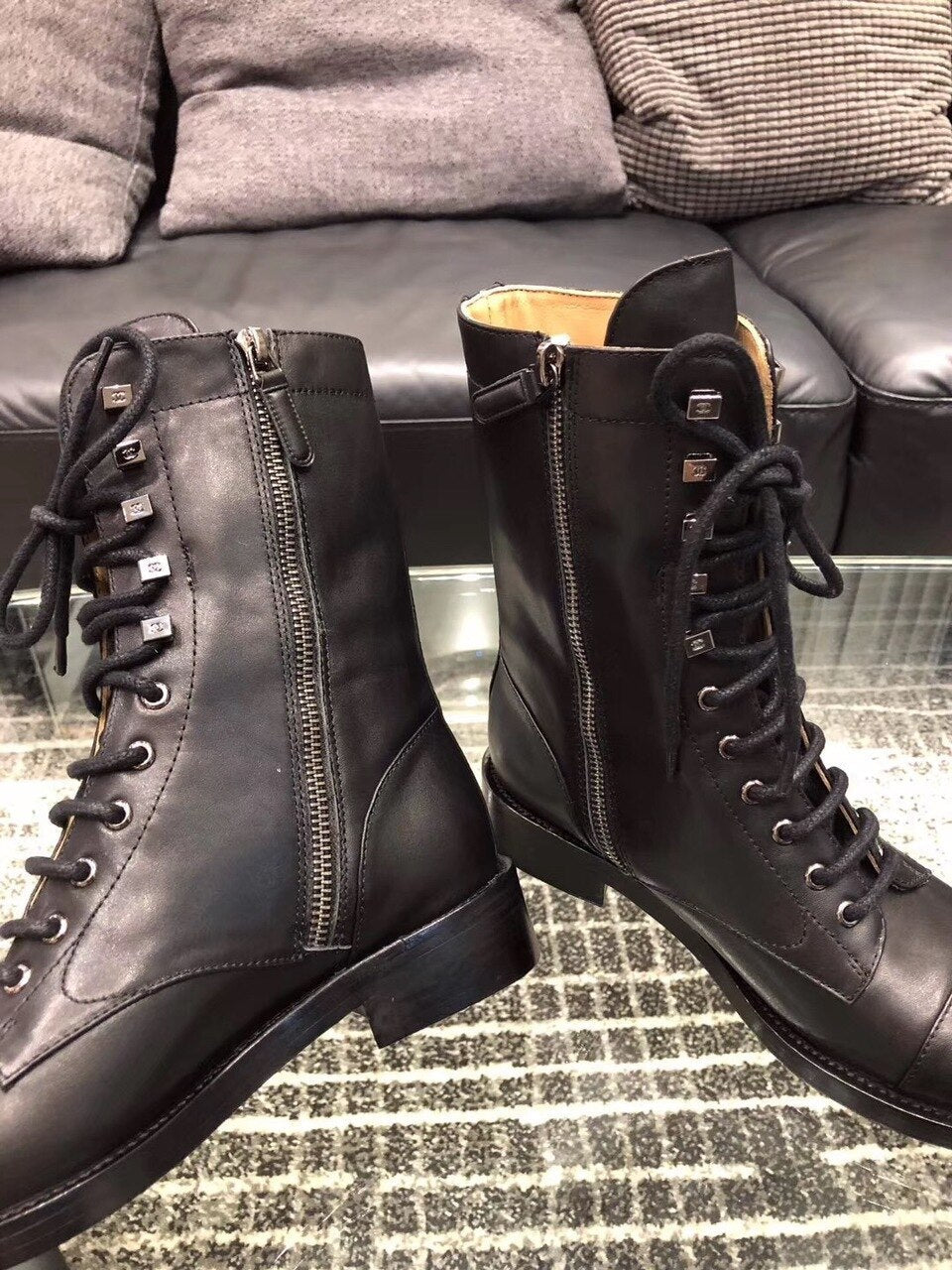 Chanel Mid-Calf Boots Calfskin Leather Pre-Fall/Winter Collection Black