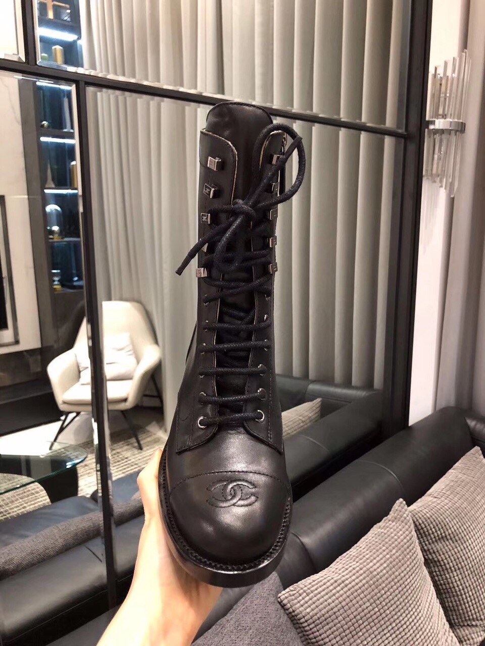 Chanel Mid-Calf Boots Calfskin Leather Pre-Fall/Winter Collection Black