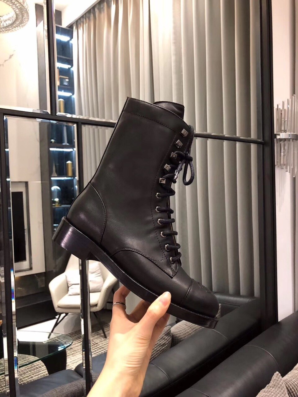 Chanel Mid-Calf Boots Calfskin Leather Pre-Fall/Winter Collection Black