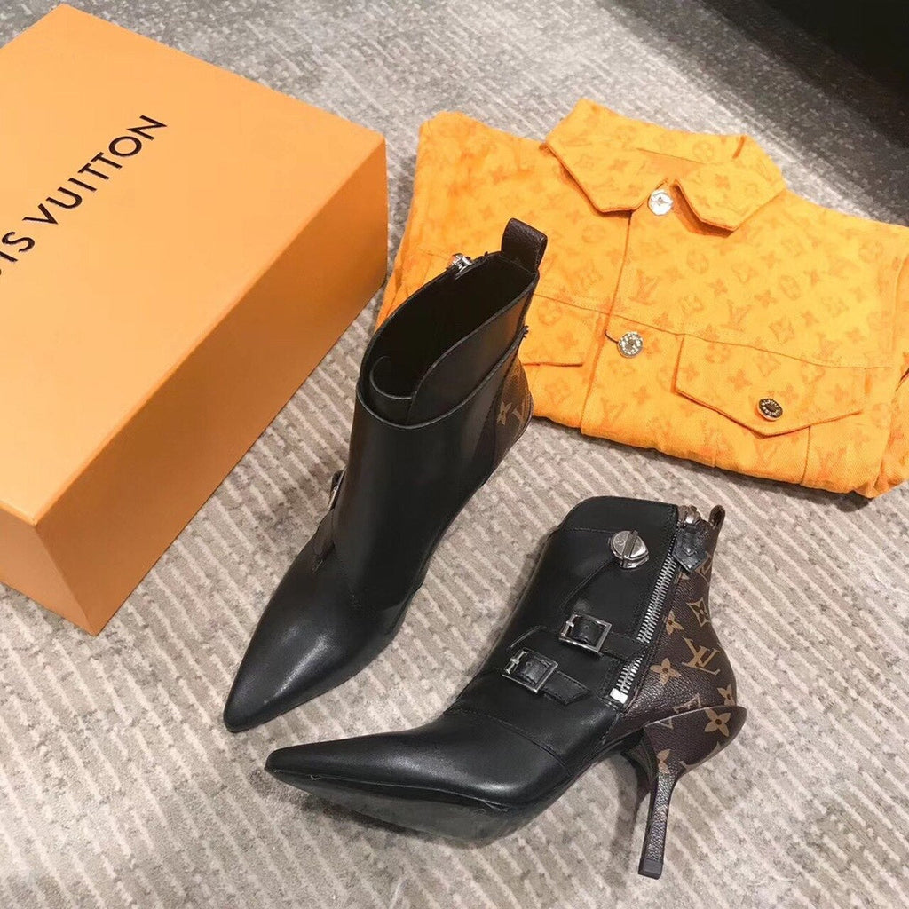 Louis Vuitton Janet Ankle Boots Calfskin Leather Fall/Winter Collection 1A586V Black