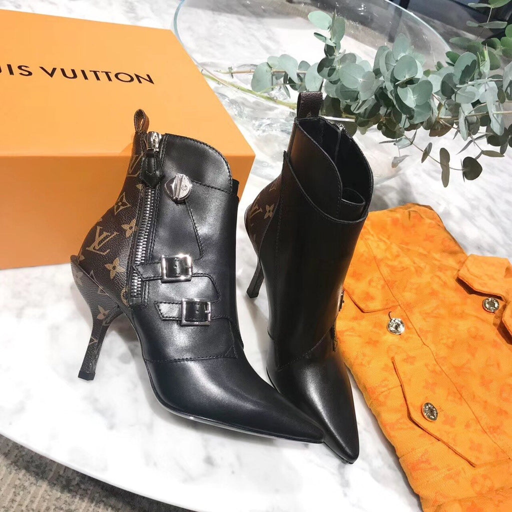 Louis Vuitton Janet Ankle Boots Calfskin Leather Fall/Winter Collection 1A586V Black