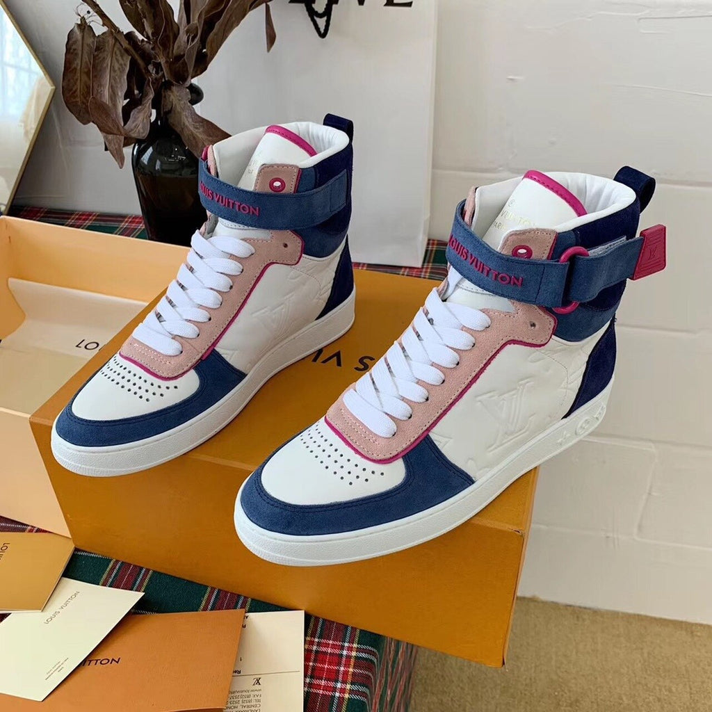 Louis Vuitton Boombox Sneaker Boot Calfskin Leather Spring/Summer Collection White/Bleu Jean/Pink