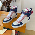 Louis Vuitton Boombox Sneaker Boot Calfskin Leather Spring/Summer Collection White/Bleu Jean/Pink