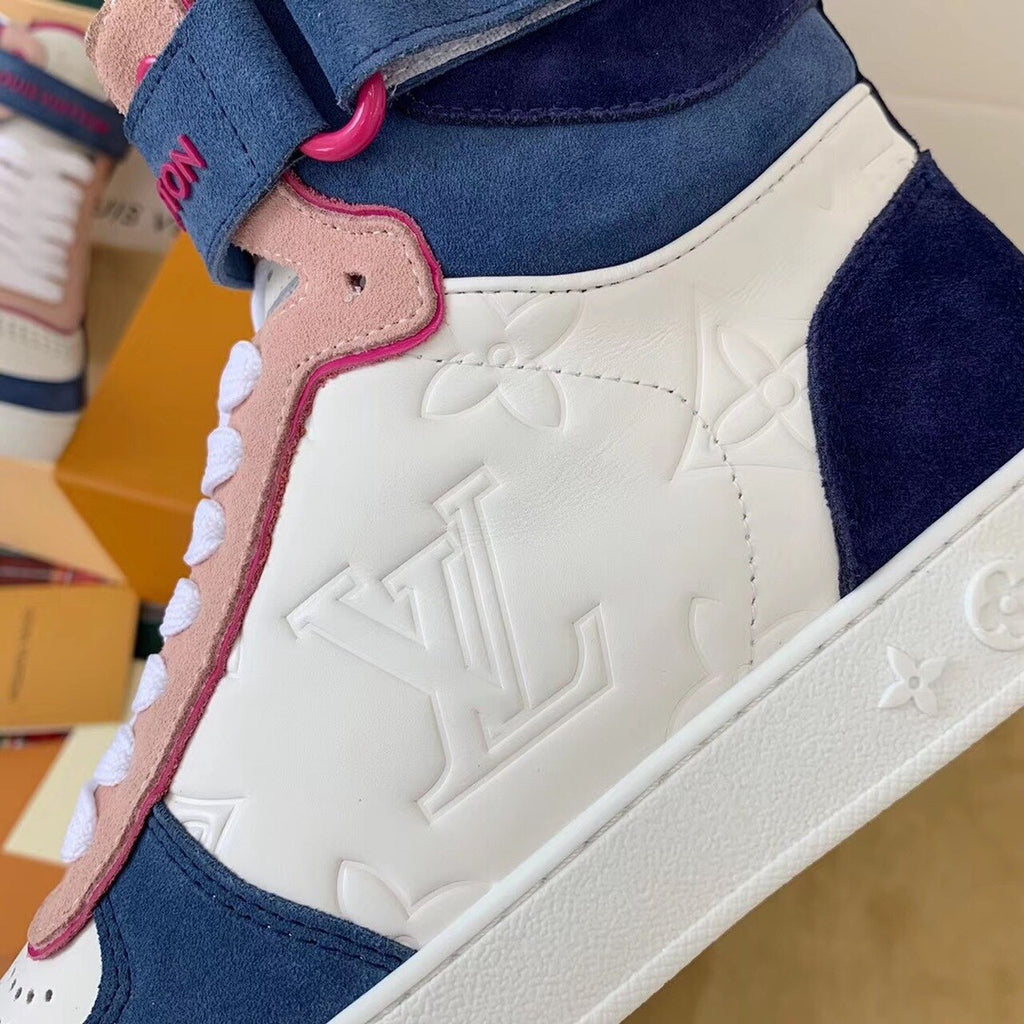 Louis Vuitton Boombox Sneaker Boot Calfskin Leather Spring/Summer Collection White/Bleu Jean/Pink