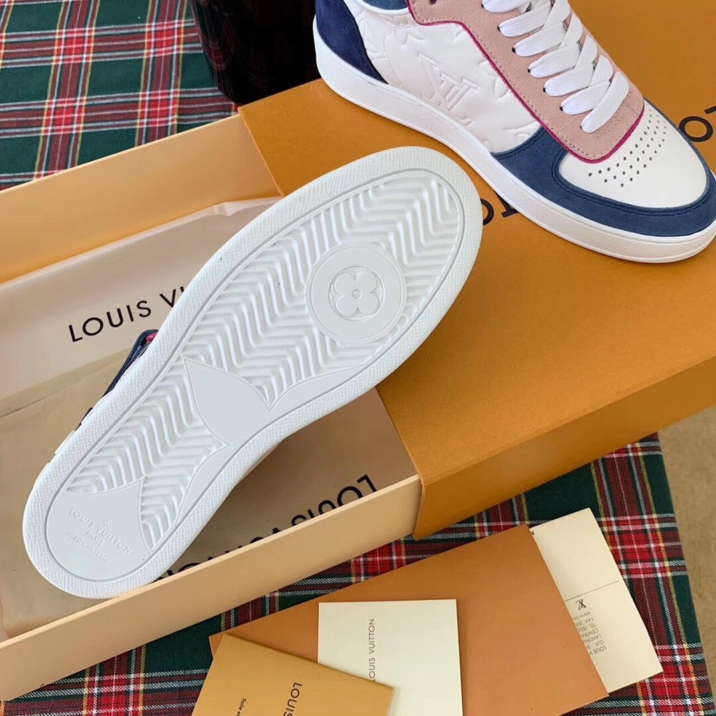 Louis Vuitton Boombox Sneaker Boot Calfskin Leather Spring/Summer Collection White/Bleu Jean/Pink