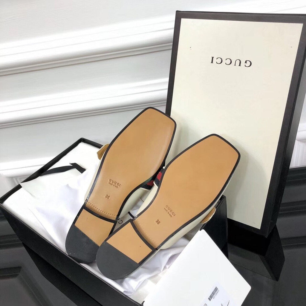 Gucci Peyton Slippers Calfskin Leather Fall/Winter Collection White