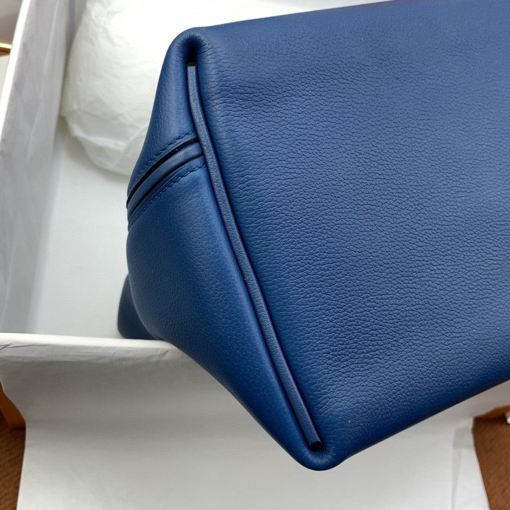 Hermes 24 24 35cm Noir Black Clémence Blue