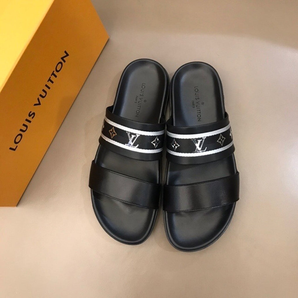Louis Vuitton Double Strap Mules Mens Sandals Spring/Summer Collection Black/Silver