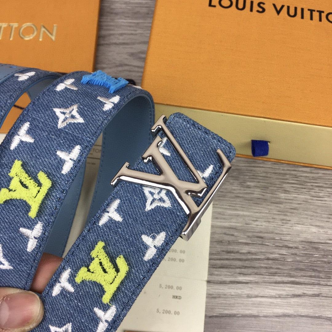 Louis Vuitton Initiales Belt Blue