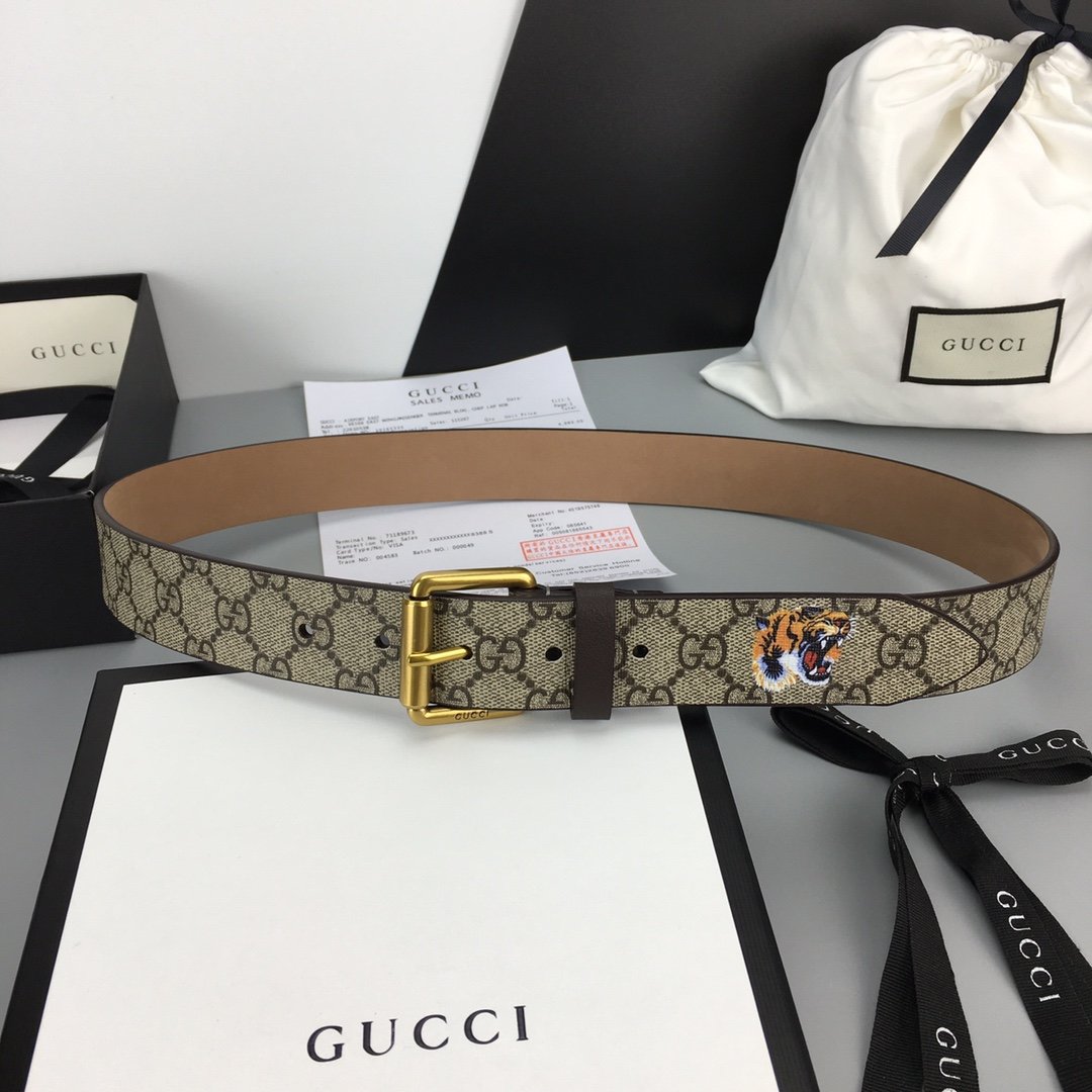 Gucci Belt With Square Buckle Brown