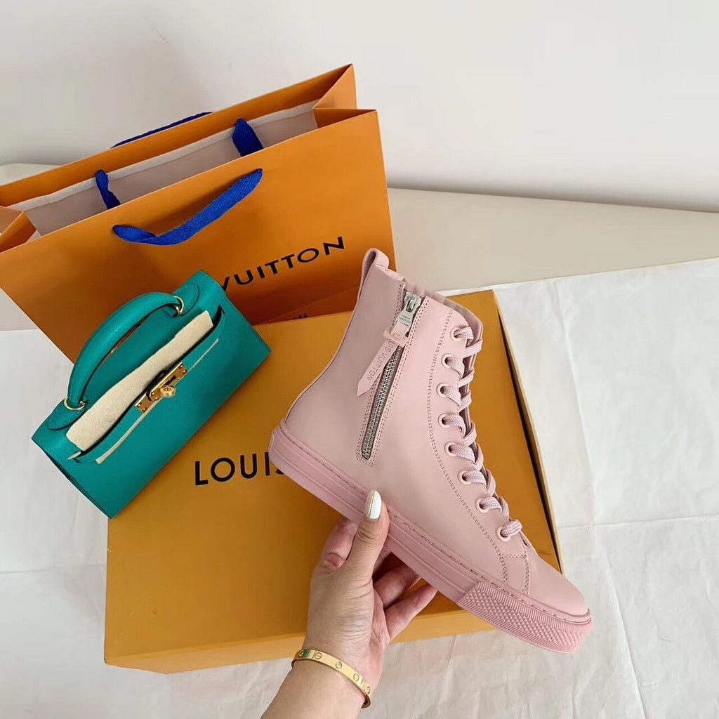 Louis Vuitton Stellar Sneaker Boots Calfskin Leather Fall/Winter Collection 1A57CK Pink