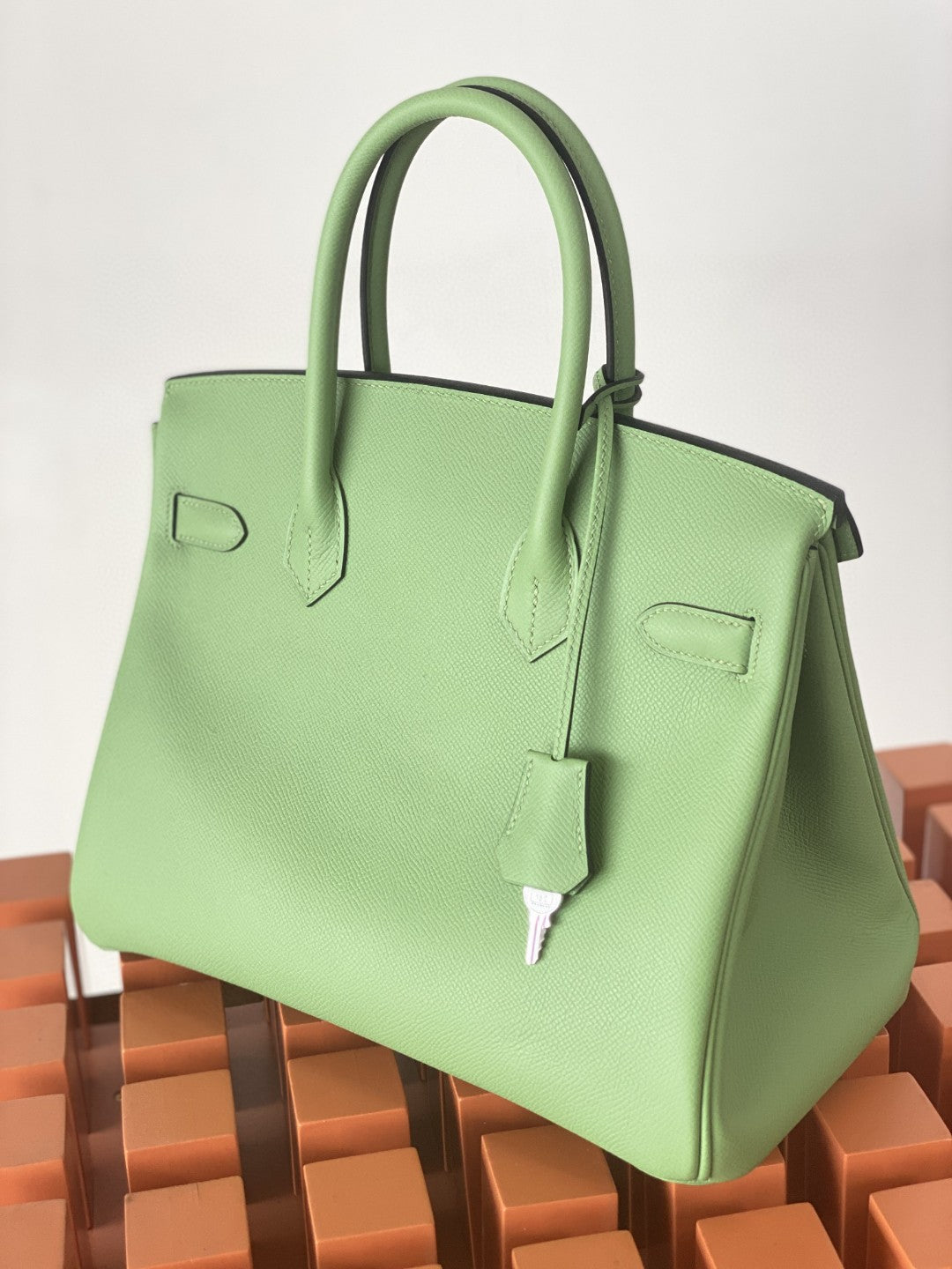 Hermes Birkin 25 Nata Swift Silver Hardware Green