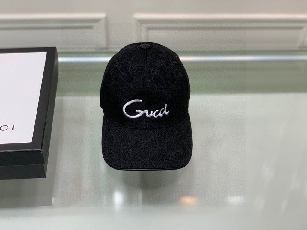 Gucci Canvas Baseball Cap with Web Black
