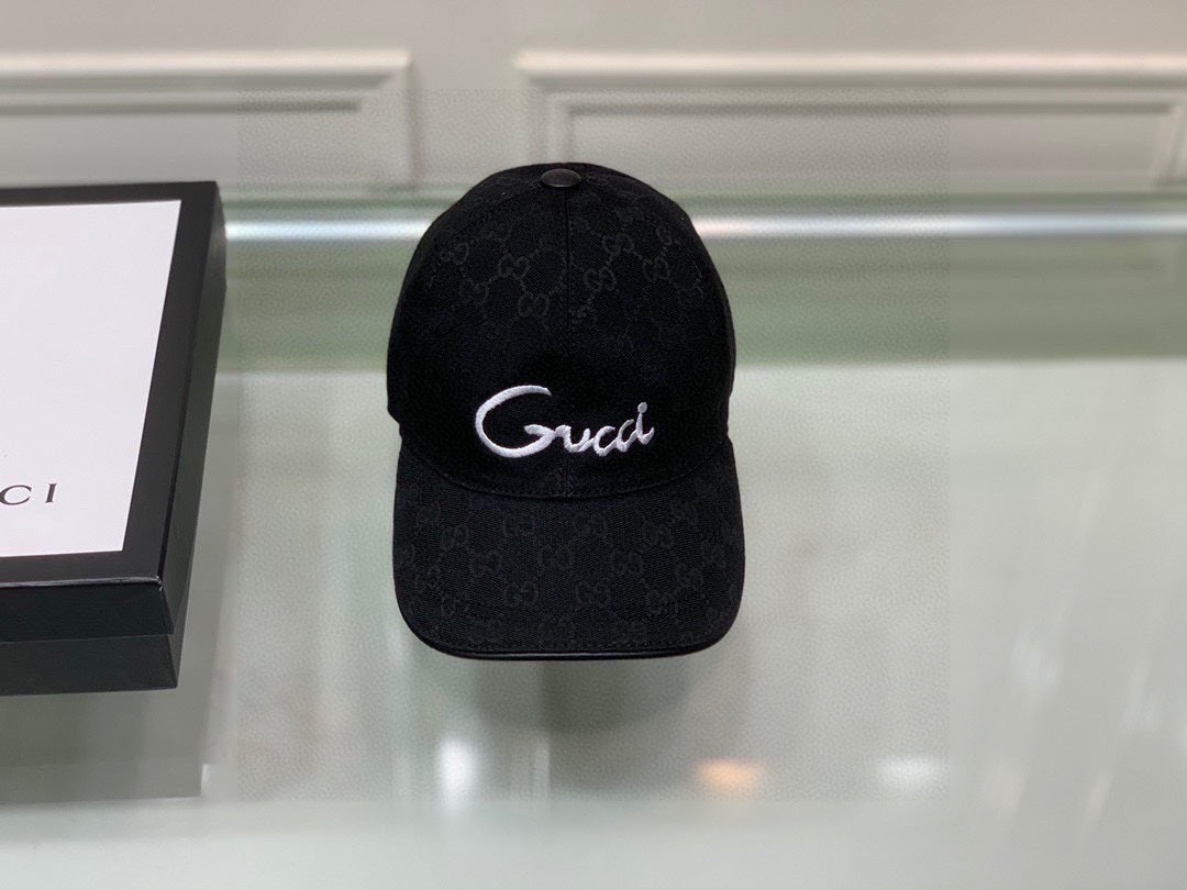 Gucci Canvas Baseball Cap with Web Black