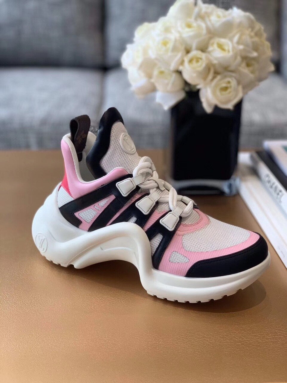 Louis Vuitton Archlight Sneakers Calfskin Leather Fall/Winter 2019 Collection 1A57CK Pink/Black
