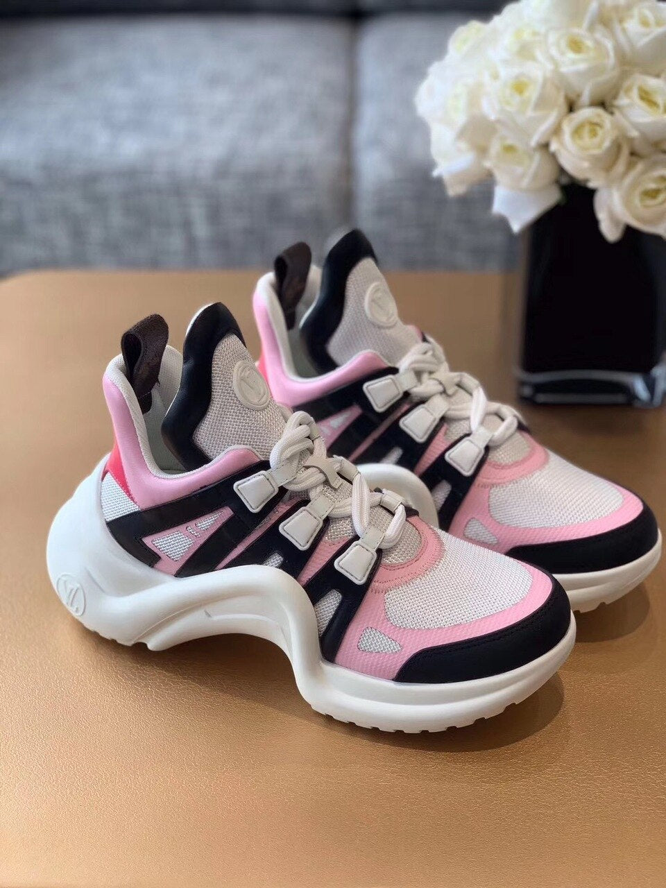 Louis Vuitton Archlight Sneakers Calfskin Leather Fall/Winter 2019 Collection 1A57CK Pink/Black