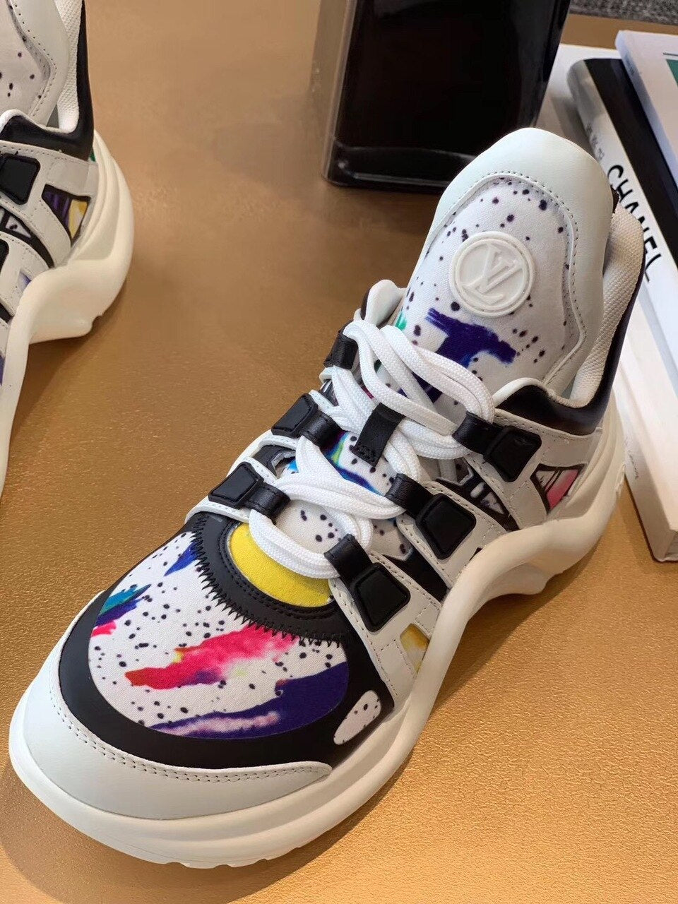 Louis Vuitton Archlight Sneakers Calfskin Leather Fall/Winter Collection Paint Splatter