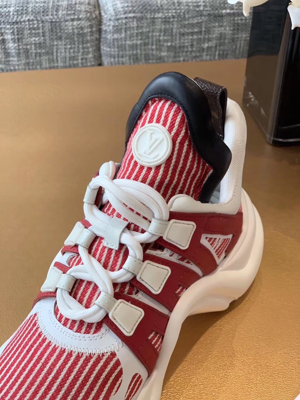 Louis Vuitton Archlight Sneakers Calfskin Leather Fall/Winter Collection White/Red/Brown