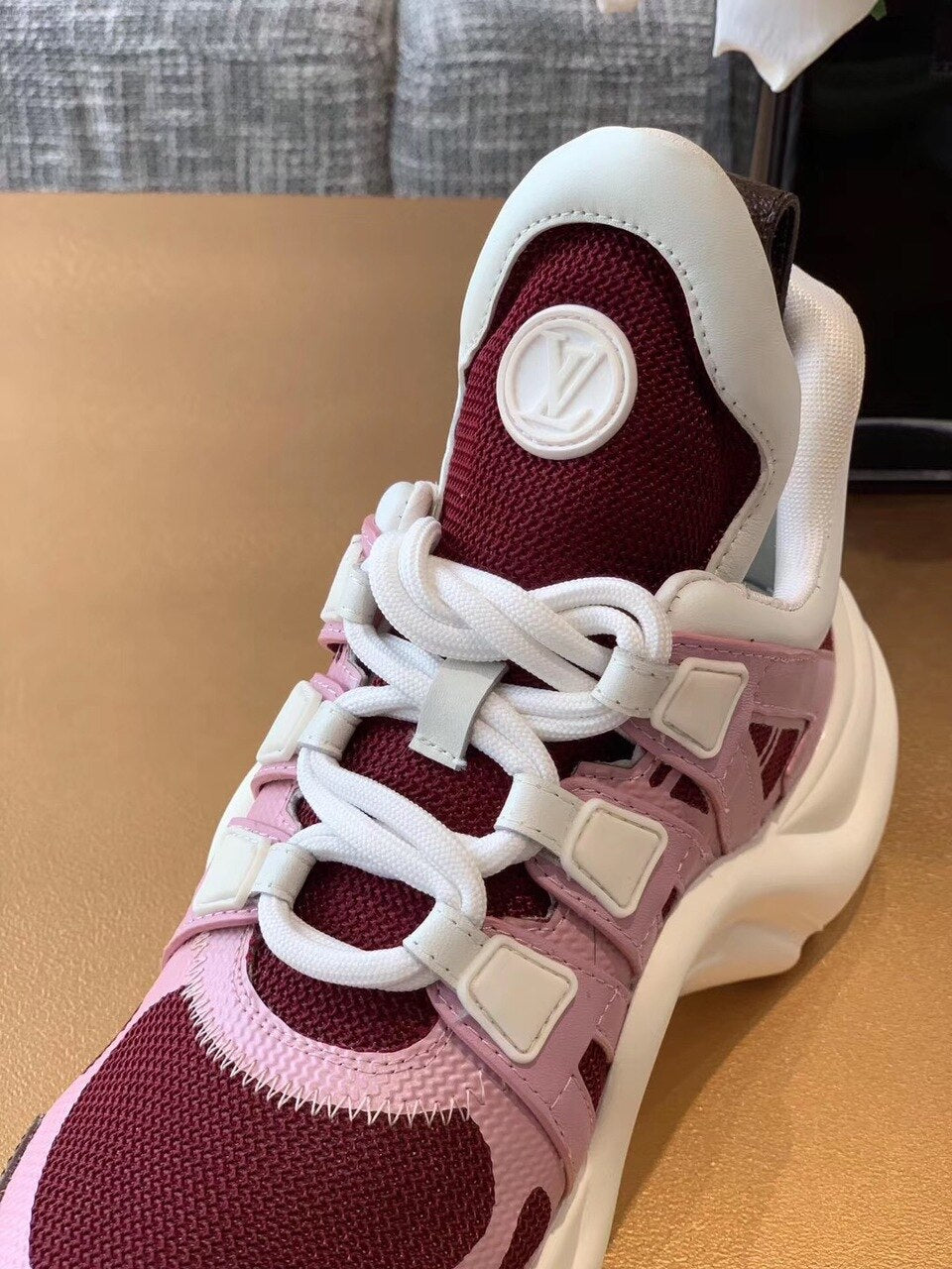 Louis Vuitton Archlight Sneakers Calfskin Leather Fall/Winter Collection Pink/Burgundy