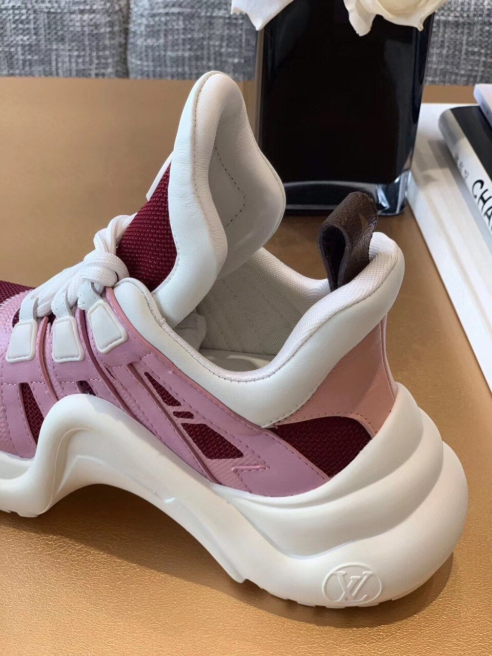 Louis Vuitton Archlight Sneakers Calfskin Leather Fall/Winter Collection Pink/Burgundy