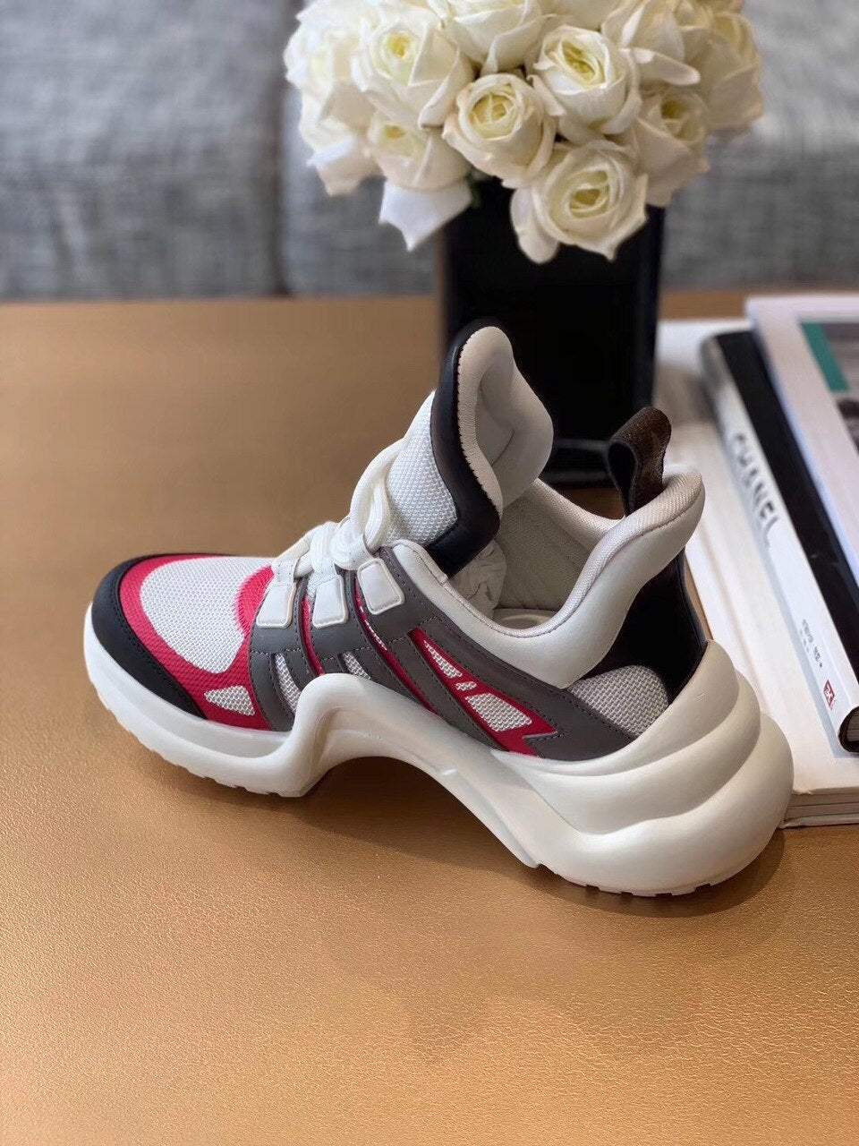 Louis Vuitton Archlight Sneakers Calfskin Leather Fall/Winter Collection White/Pink/Black