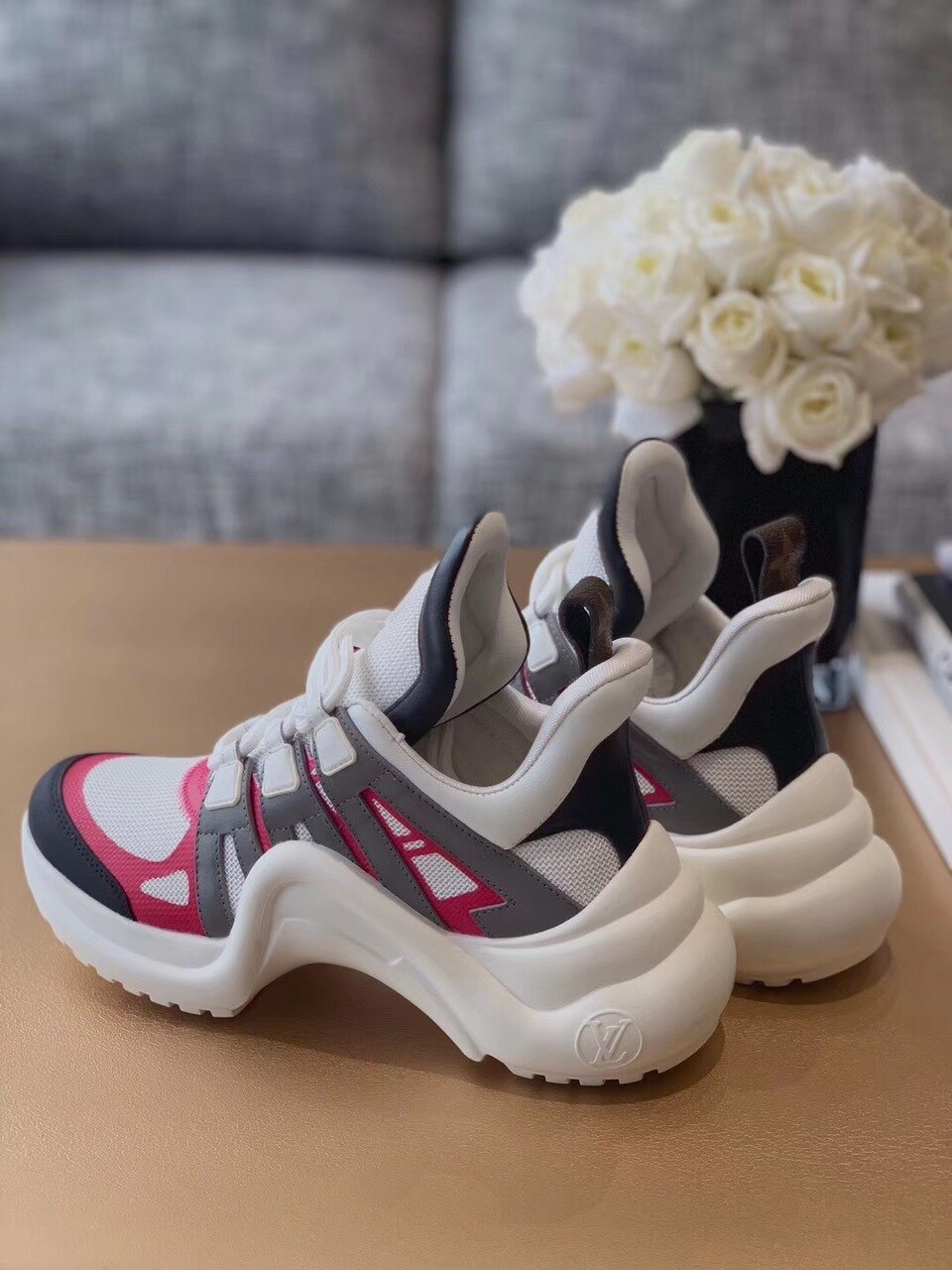 Louis Vuitton Archlight Sneakers Calfskin Leather Fall/Winter Collection White/Pink/Black