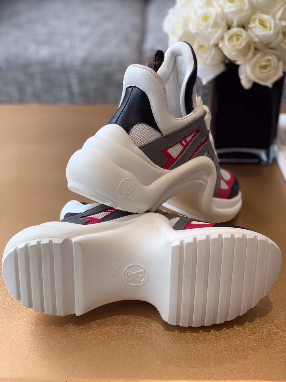 Louis Vuitton Archlight Sneakers Calfskin Leather Fall/Winter Collection White/Pink/Black