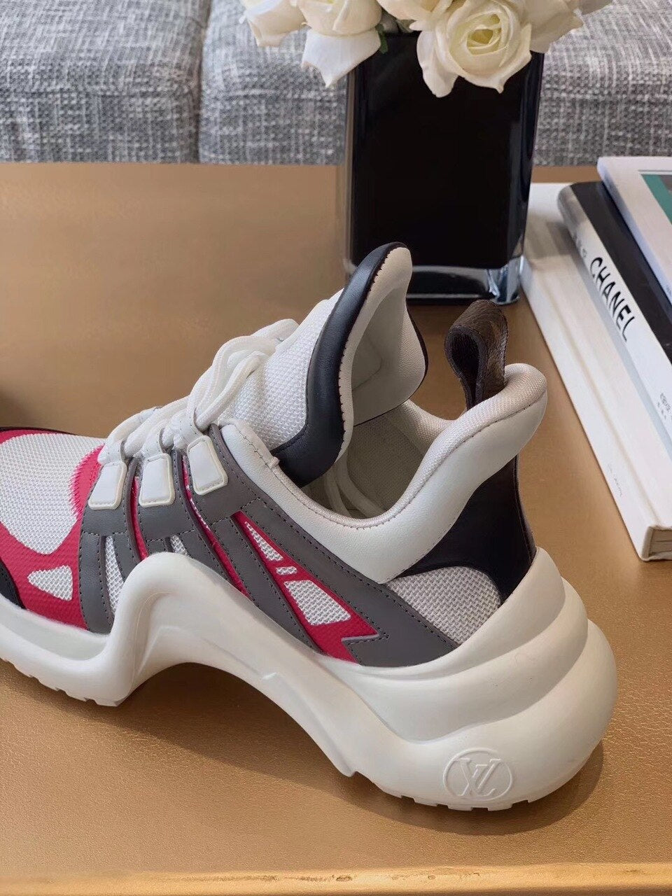 Louis Vuitton Archlight Sneakers Calfskin Leather Fall/Winter Collection White/Pink/Black